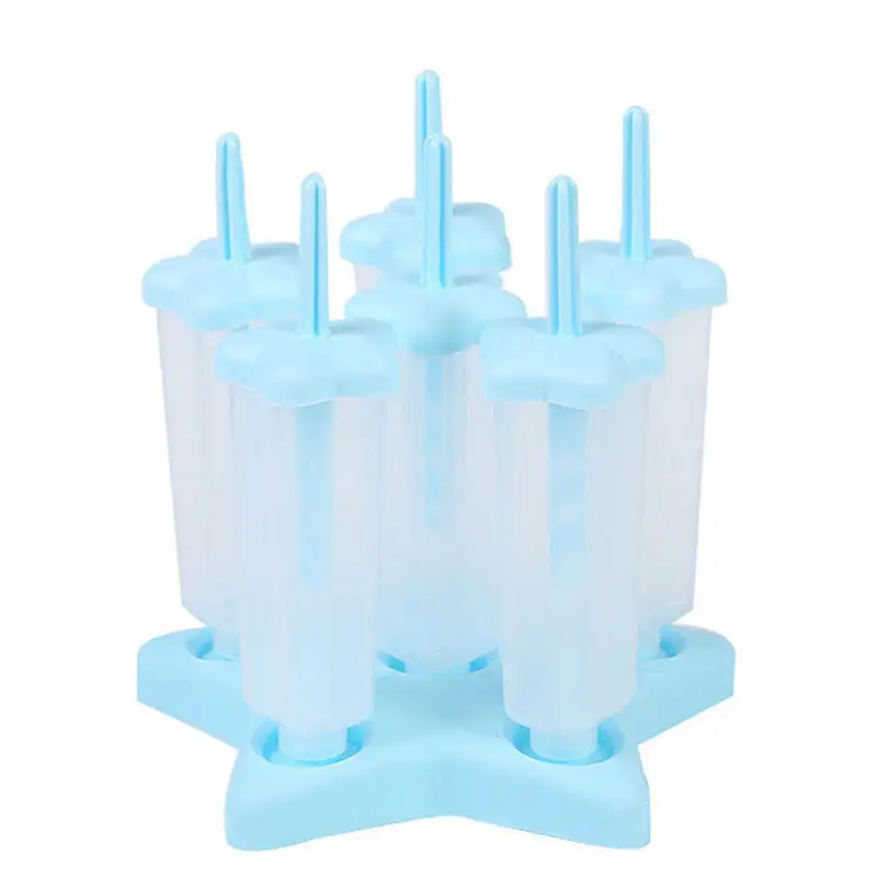 

DoreenBeads 1 Set Plastic Ice Cream Mold Eco-friendly Star Pattern Ice Tray Tubs Box Popsicle Maker Kitchen Bar 15.5*15.5*17 cm