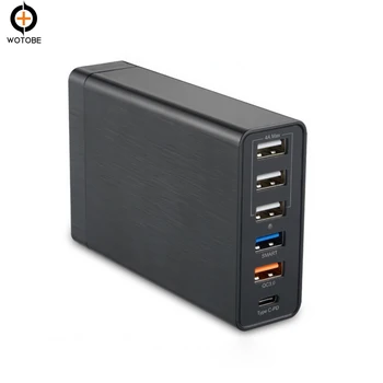 

Multiport USB C Fast Power Adapter PD 18W QC3.0 18W 12W 5W 60W 6 USB charger for Mobile phone iPhone Samsung huawei Mac book