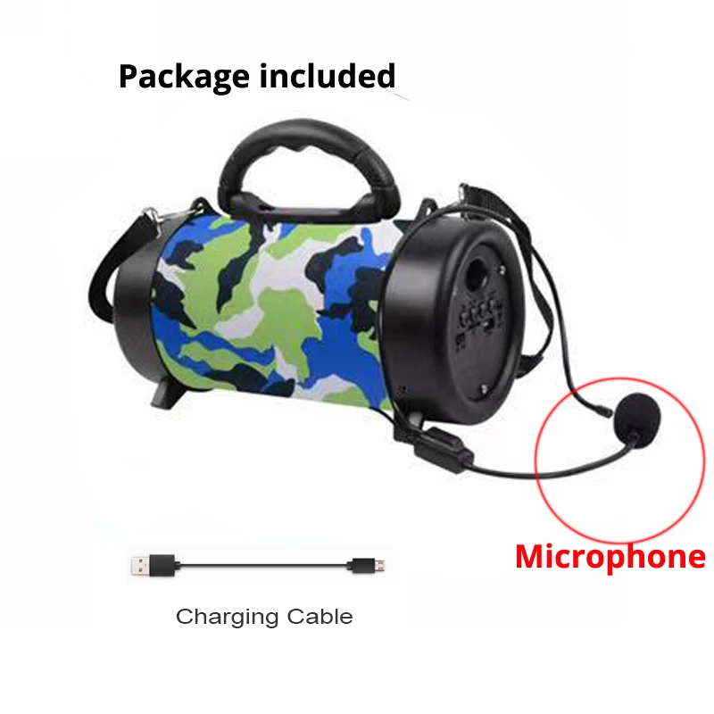 Portable Speaker Wireless Bluetooth Speaker Hifi Soundbar with Subwoofer Outdoor Loudspeaker With Microphone FM radio Boombox