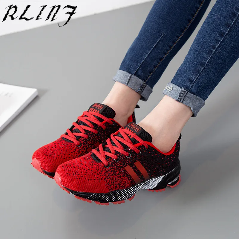 

RLINF 2018 Women Shoes Mesh Lovers Sneakers Fly Weave Light Breathable Sport Shoes