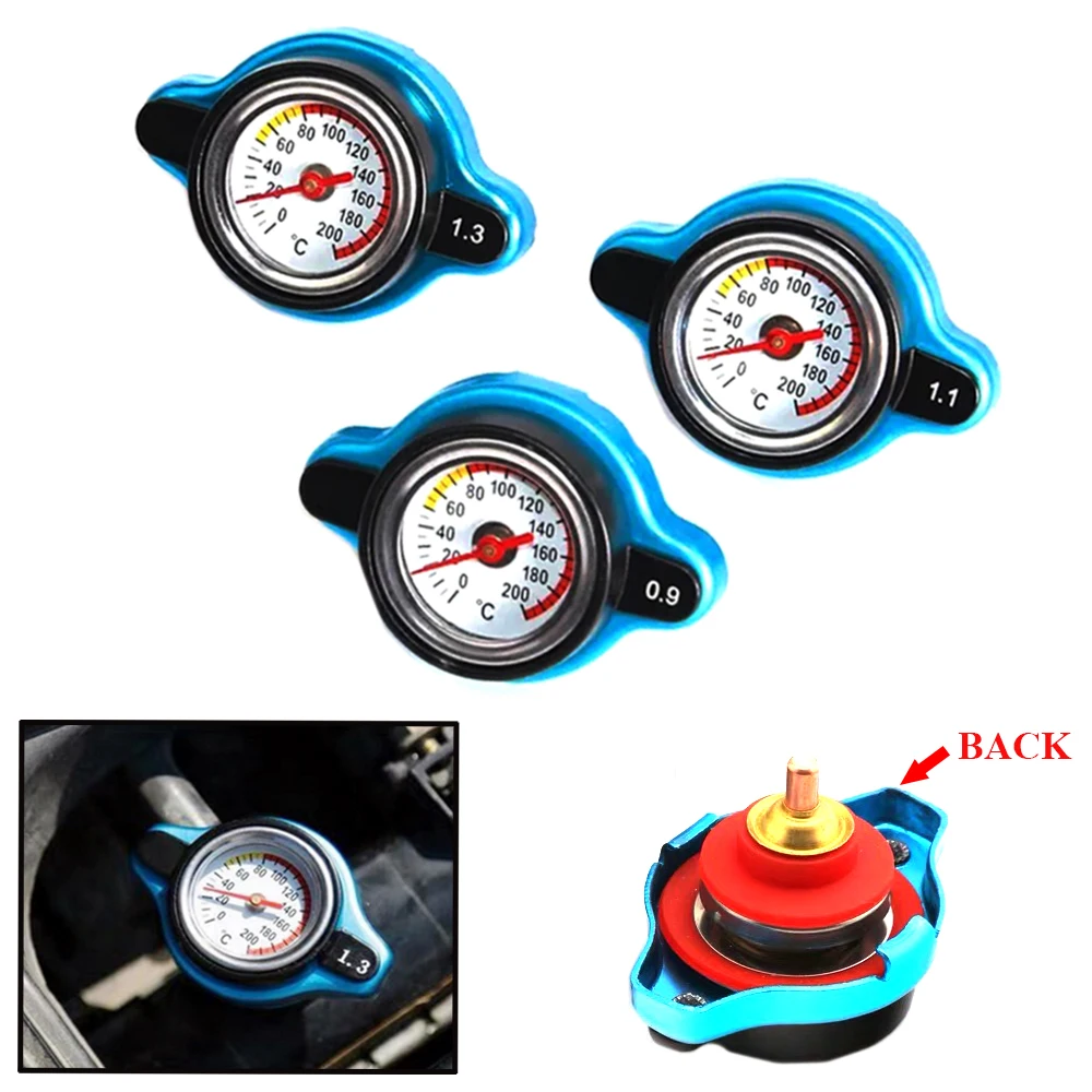

JEAZEA Big Small Head Thermost Radiator Cap Cover Water Temp Gauge 0.9bar 1.1bar 1.3bar Cover For VW BMW Audi Honda Kia