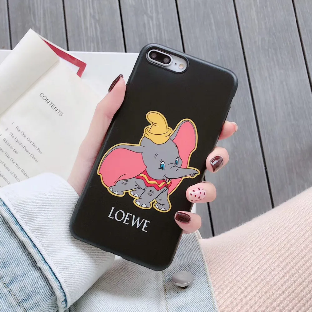 

maosenguoji funny cute cartoon LOEWE DUMBO fashion soft Mobile Phone Case for iphone 6 6s 7 7plus 8 8plus 10 X XR XS MAX cover