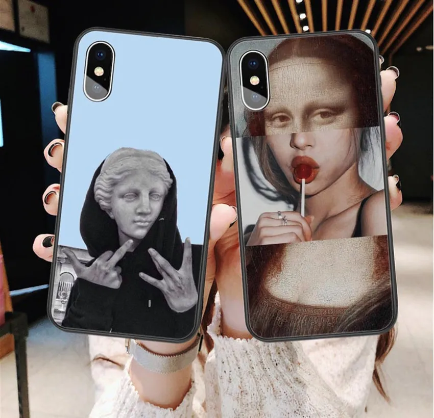 

Alternative statue art Pattern TPU Soft Phone Cell Phone Case for iPhone 8 7 6 6S plus X Xs Xr XsMax 5 5s SE Cartoon David Cover