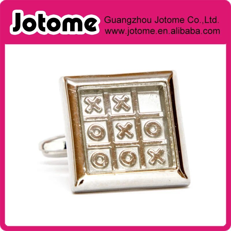 

Game Tic-Tac-Toe Square Shiny Gold Tone Silver Tone Cufflinks Cuff Links