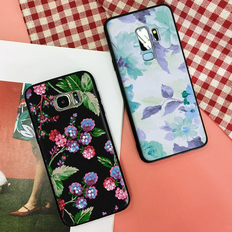 

Colorful Leafs Plants Leaves fruit Soft Silicone Phone Case Shell Cover For Samsung S7 Edge S8 S9 Plus Note 8 9