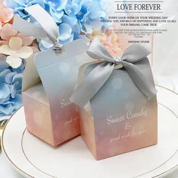 

New wedding candy box 10pcs 8x5.7x11cm/9.5x7x13cm cute Wedding creative candy box wholesale personality paper box for European