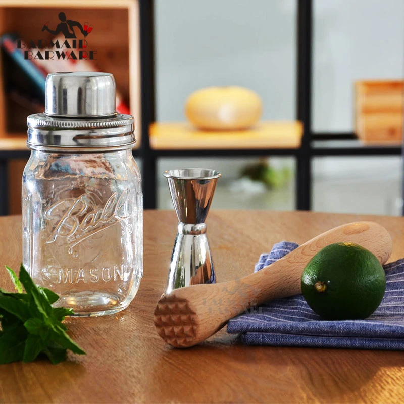 

Bar Set: Premium Copper Plated Shaker Barware Set - 3 Pieces Bartender Kit Includes shaker (510ml), Jigger & Spoon