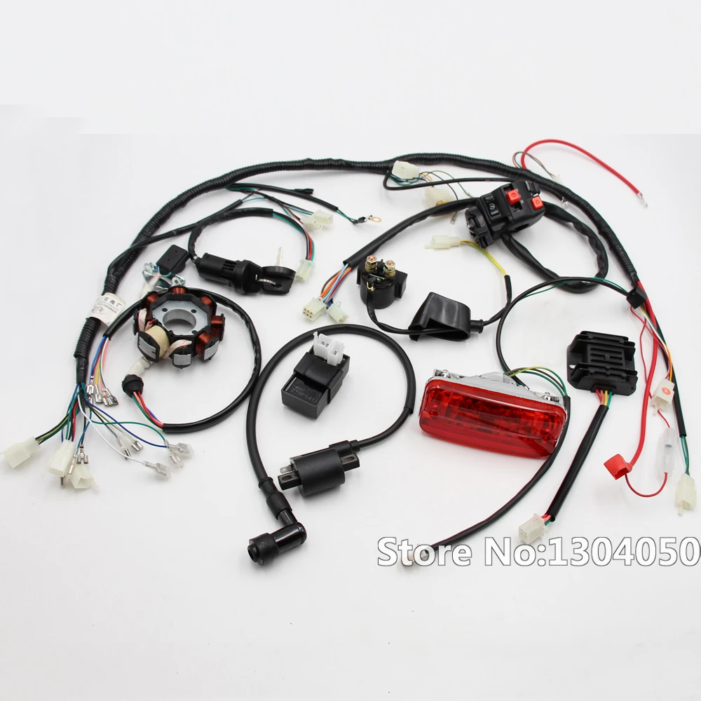 Complete Electrics 4 Stroke ATV QUAD 150 200 250 300CC Wiring Harness CDI 8 Coil Stator Tail Light Zongshen Lifan Complete Electrics 4 Stroke ATV QUAD 150 200 250 300CC Wiring Harness CDI 8 Coil Stator Tail Light Zongshen Lifan