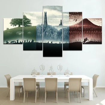 

The Lord of the Rings: The Fellowship of the Ring 5 pcs Modular Canvas print painting picture home decor poster wall Artwork