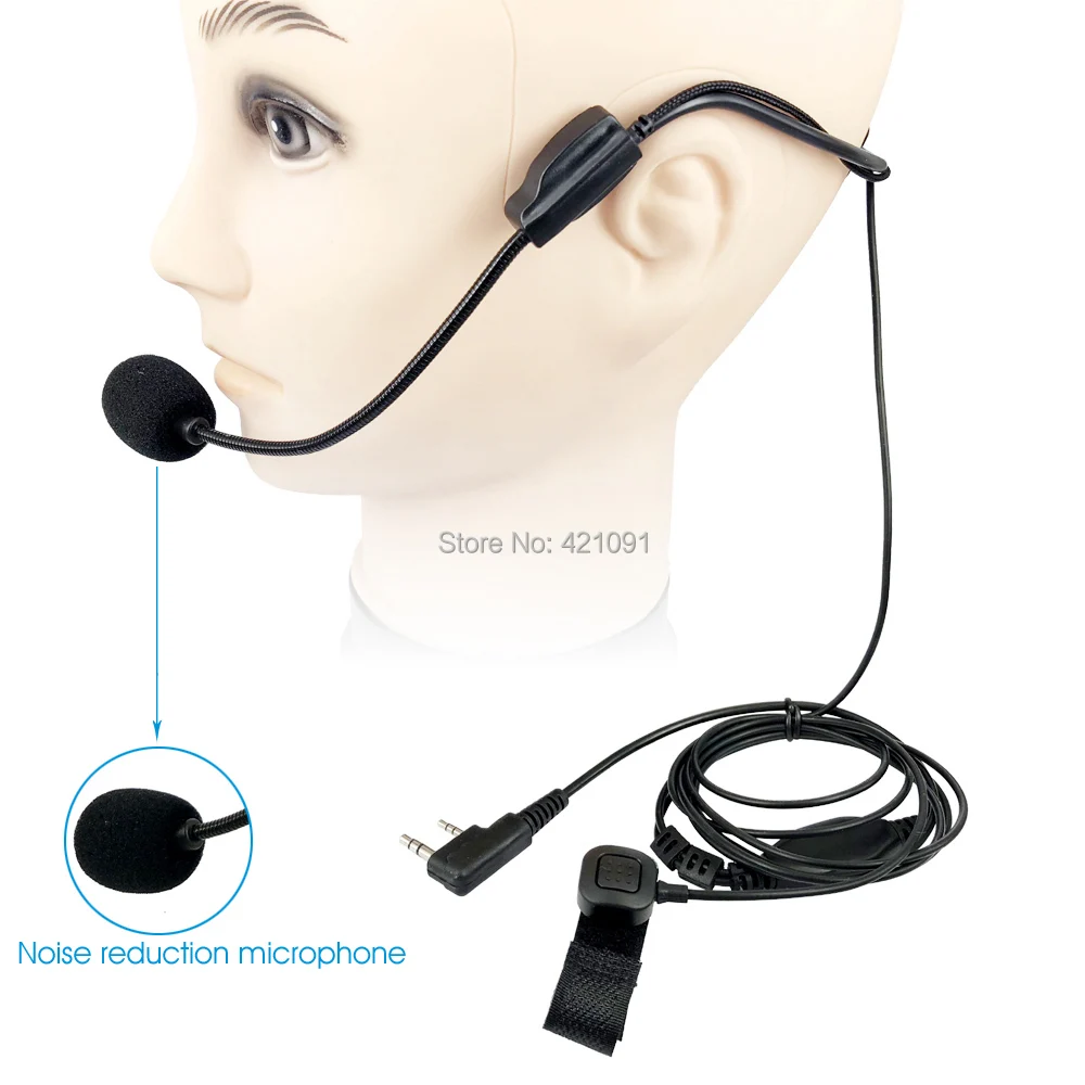 Unilateral Rear-mounted Headset Mic for Baofeng KENWOOD Radio 9