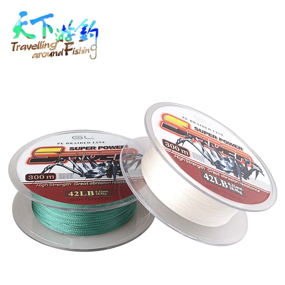 

300m 4 Strands Braided Fishing Line 12-80LB 0.4#-8.0# Multifilament PE Line Super Power Spider Cord Free Shipping Fishing Line
