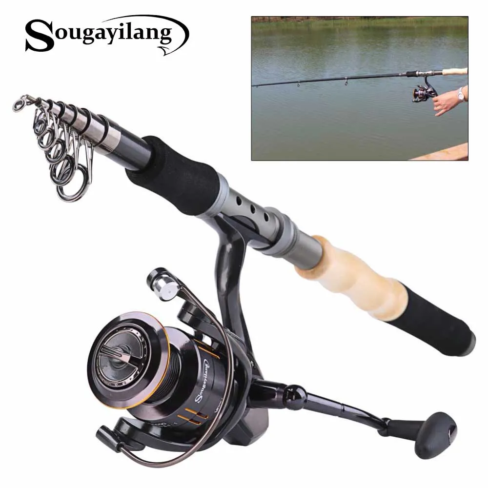 

Sougayilang 2.1m 2.4m 2.7m Lure Fishing Reels Spinning Reel Telescopic Fishing Rods Fishing Rod and Reel Combo Fishing Tackle