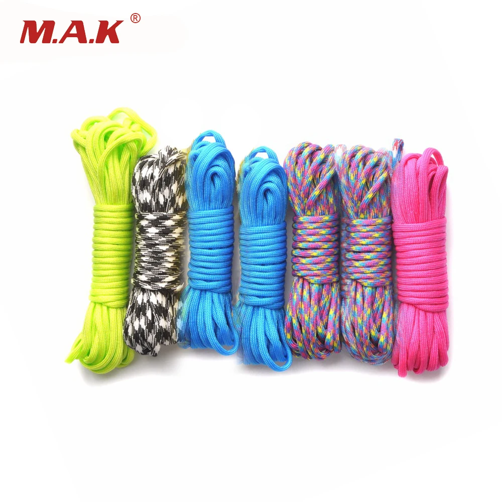 Paracord في 550 المظلة الحبل الحبل حبل 25/50/100ft مل المواصفات النوع الثالث 7 حامل بقاء حبل ل في الهواء الطلق تسلق كامب