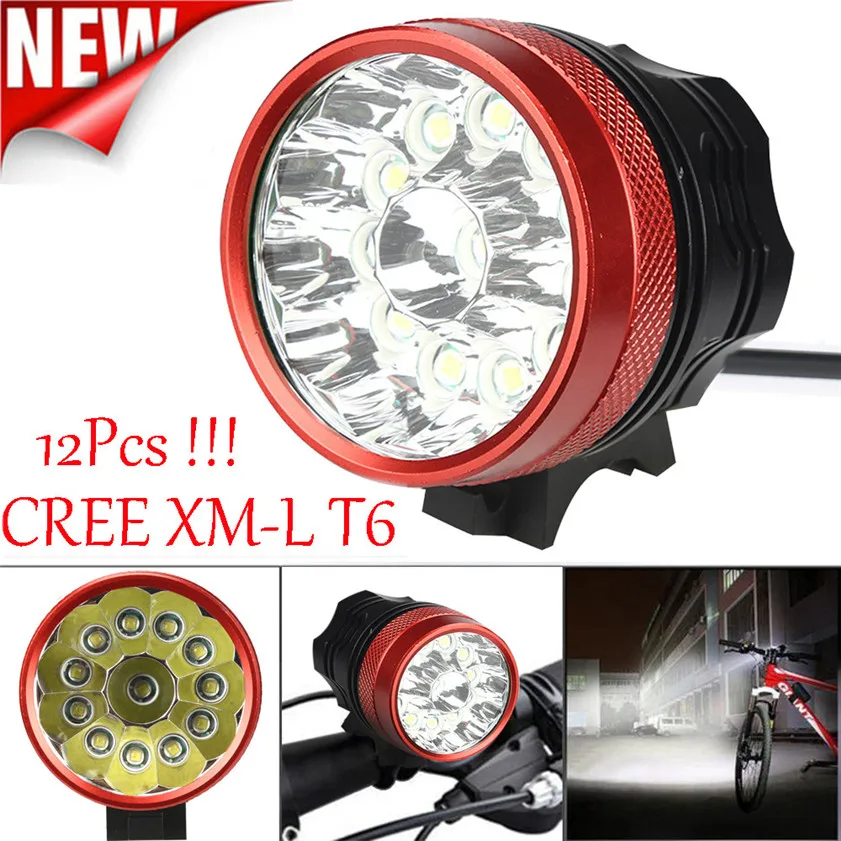 High Quality 30000LM 12 x CREE XM L T6 LED Bicycle Cycling Light Waterproof Lamp