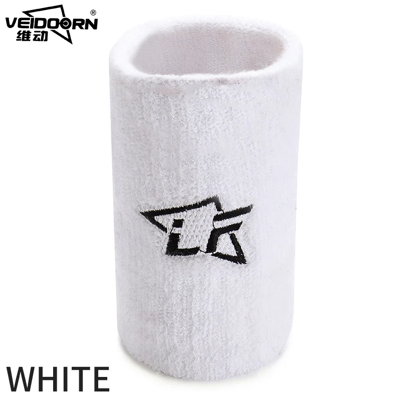 Veidoorn 1 шт. спортивный браслет унисекс хлопок поддержка запястья бандаж Теннисный бадминтон фитнес - Цвет: Белый