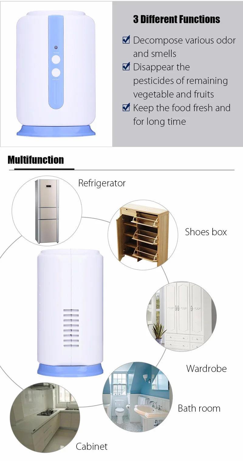Генератор озона фрукты овощи шкаф автомобиля ионизатор дезинфицирующий стерилизатор освежитель воздуха очиститель воздуха домашний холодильник еда