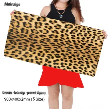 

Leopard Print Large Game Gaming Mouse Pad 900*400 High Quality DIY Picture with Edge Locking Mouse Mat for CSGO Dota 2 LOL
