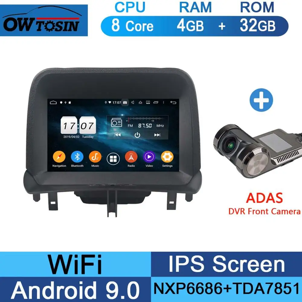 " ips Восьмиядерный 4 Гб ram+ 64 Гб rom Android 9,0 автомобильный DVD радио gps для Ford Tourneo Courier DSP CarPlay Parrot BT - Цвет: 32G Adas Camera