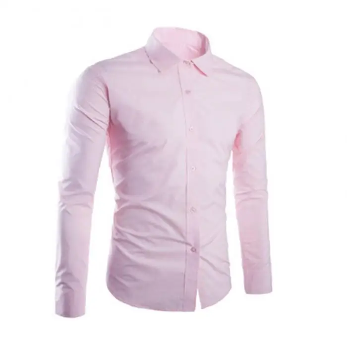 Spring Autumn Men Shirt Long Sleeve Solid Color Easy-care Anti Crease Man Casual Shirts M-3XL GDD99