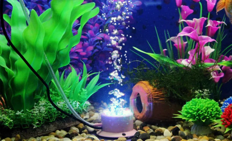 Мини-Красочный аквариум Погружные пузырь Светодиодное освещение Fish Tank воздушный пузырь озеленение лампы аквариум Интимные аксессуары