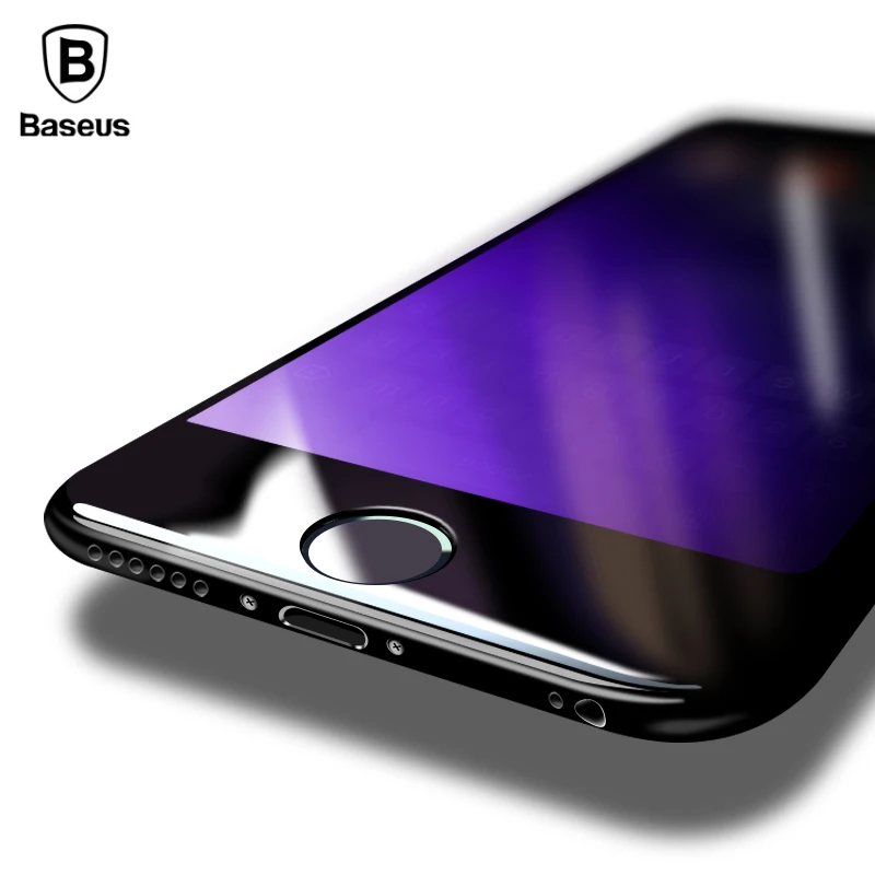 Пленка из закаленного стекла Baseus 0,2 мм для iphone 8, 7, 8 plus, 7 plus, супертонкая 3D защитная пленка на весь экран, защита от синего света, светильник