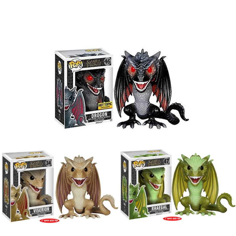 

Funko pop Game of Thrones JON SNOW DROGON RHAEGAL VISERION Action Figure Collectible Model Toy