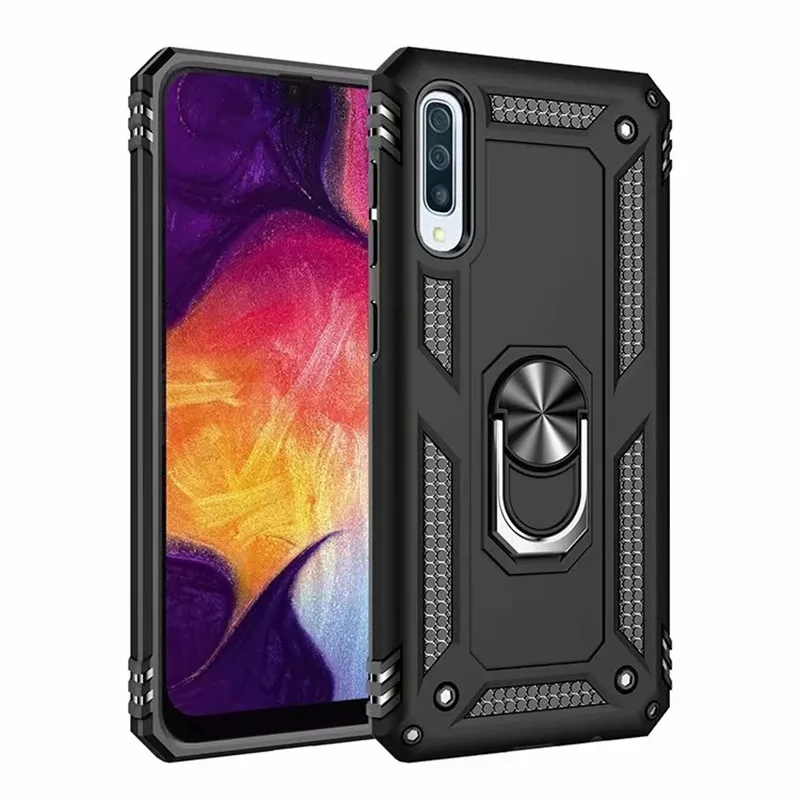 

Luxury Armor Soft Shockproof Case On The For Samsung Galaxy A50 A70 A10 A20 A30 A40 M10 M20 Silicone Car Holder Ring Case Cover