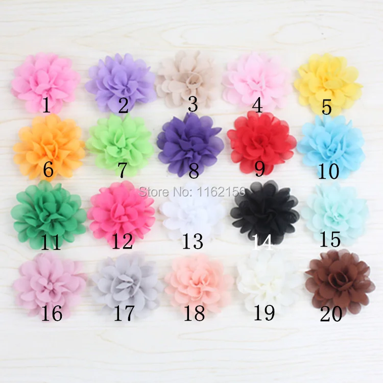 

wholesale Mini chiffon flower,2" fabric flower without hairclips,single flower without headband,girls hair accessories100pcs/lot