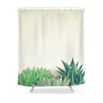 

Succulent Forest Shower Curtain Polyester Fabric Bathroom Home Decoration Waterproof Print Shower Curtains with Hooks