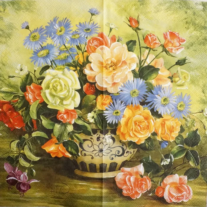2 х Декупаж Бумажных Салфеток Маки 33*33 см 3 слойная старинные вазы цветок бумажные