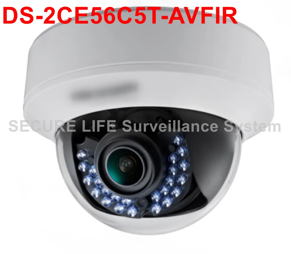  Free shipping DS-2CE56C5T-AVFIR English version Turbo HD camera HD720P Low-light Indoor Vari-focal IR Dome TVI Camera 