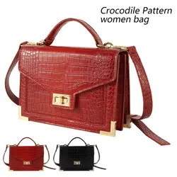Bolsa Mujer сумки для Для женщин 2018 Роскошные Сумки Для женщин сумки дизайнер картины крокодила кожаная сумка мешок основной