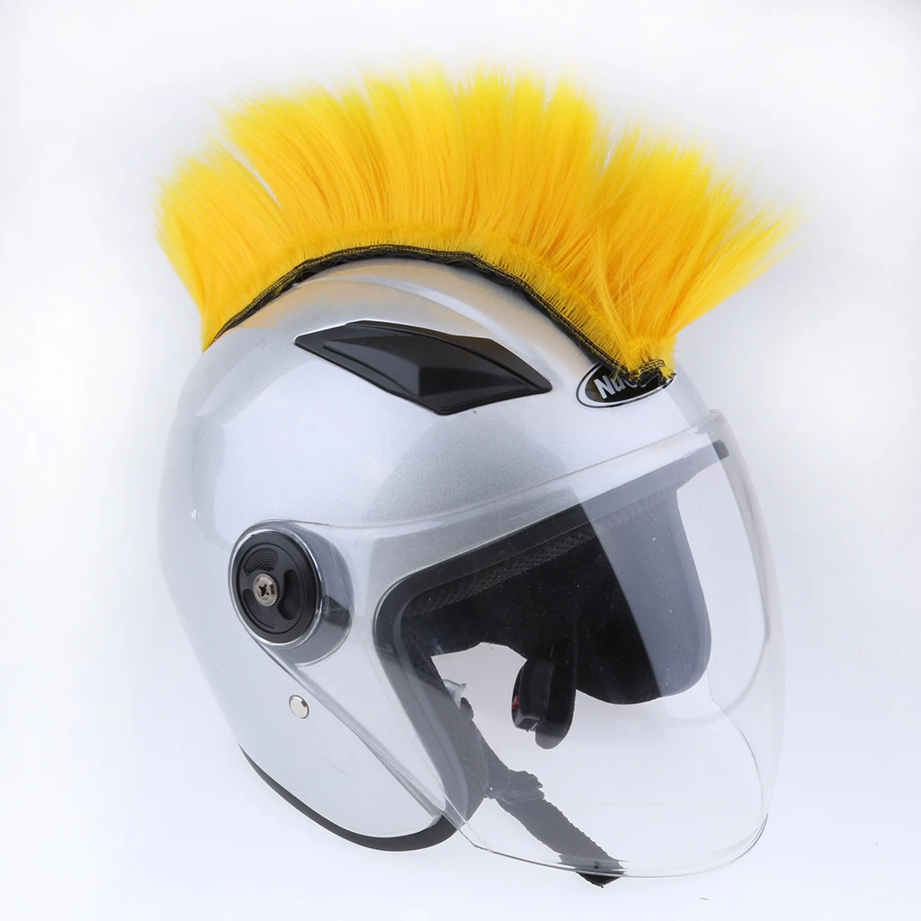 Motorcycle Adhesive Helmet Mohawk Hair Patches Skinhead Costumes Wig Skinhead Wig for Cosplay Costumes Hairpiece