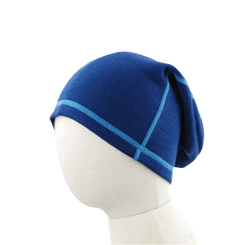 Мериносовая шерсть, Детские Зимние шапочки, теплые шапки унисекс для маленьких мальчиков и девочек, детский чепчик, уличные аксессуары, от 6 месяцев до 14 лет - Цвет: Navy blue