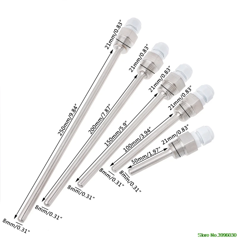 500 мм нержавеющая сталь термопровод 1/" NPT резьба для температурных датчиков
