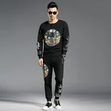 Китайский стиль, принт карпа, винтажный повседневный мужской спортивный костюм, осень, зима, модный мужской комплект, спортивная толстовка, штаны, костюм
