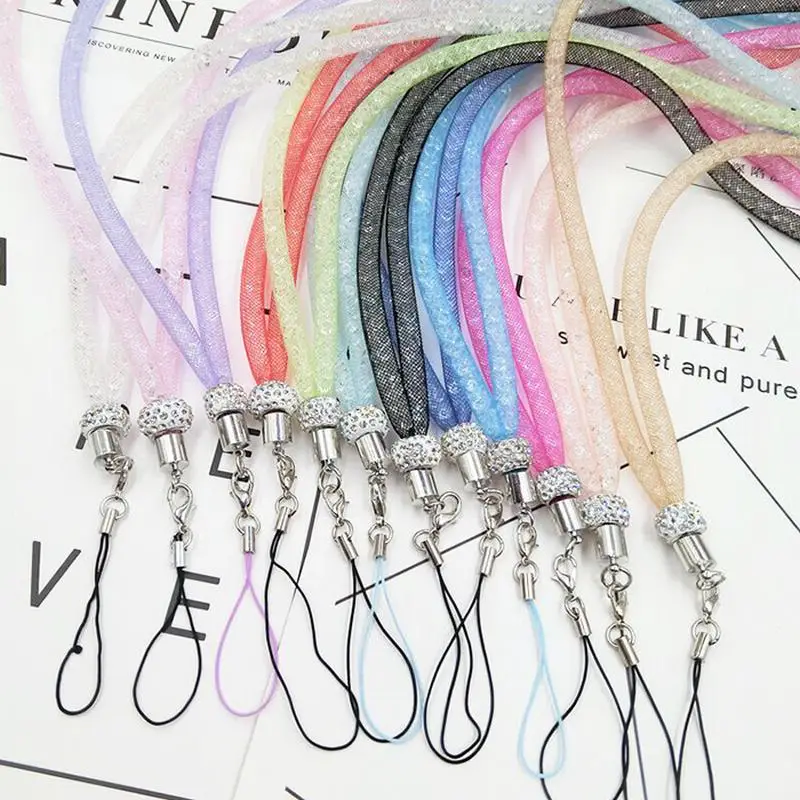Luxury Crystal Bling Mobile Phone Strap Neck lanyard for Phones iPhone