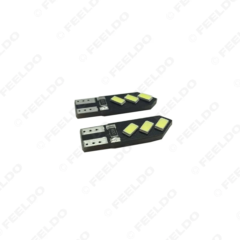 FEELDO 2 шт. DC12V T10 194 3 Вт 6SMD 5630 автомобильная светодиодная лампа Canbus без ошибок 7