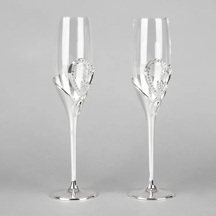 Кристалл "Сердце" Свадебные бокалы для шампанского пара шампанского флейты бокалы для вина свадебный подарок Свадебные украшения