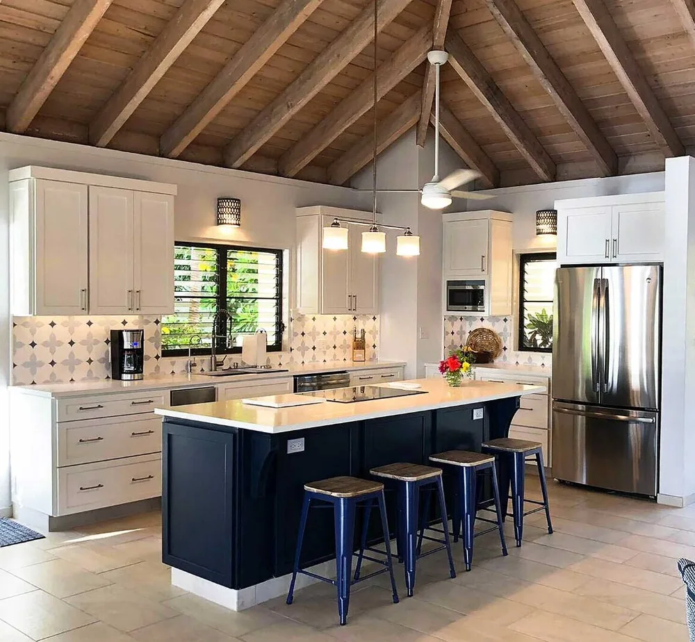 Indoor Solid Wood Kitchen Cabinet With White Color -in ...