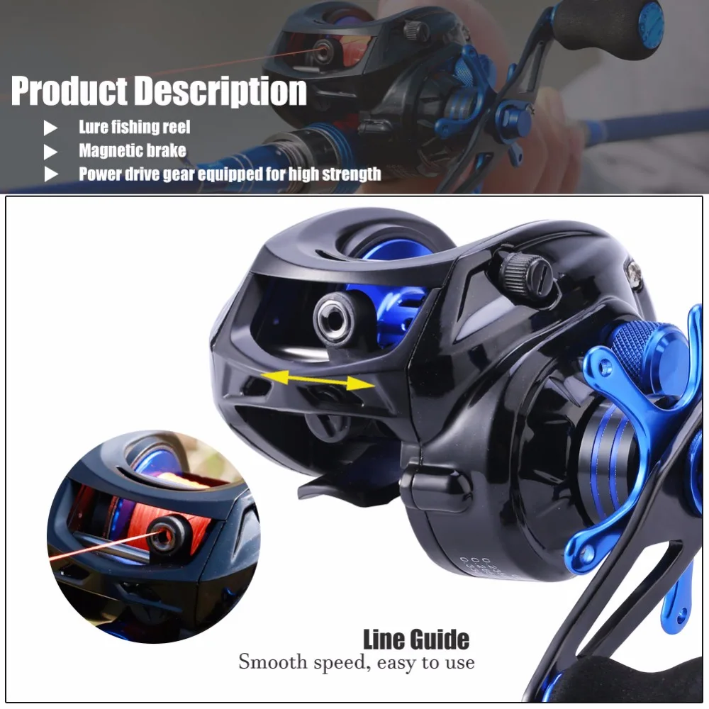Sougayilang 11 + 1BB Baitcasting بكرة 7.0: 1 عالية السرعة الصب بكرة الصيد بكرة المياه المالحة الكارب الصيد عجلات 18lb ماكس السحب لفائف