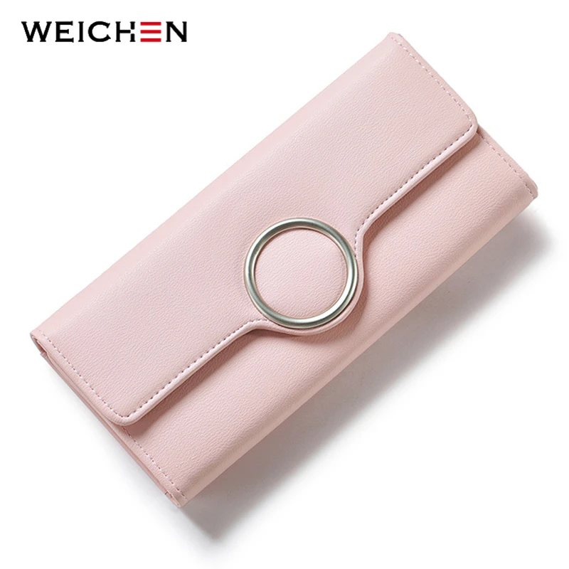 

WEICHEN Fashion Geometric Element Hasp Long Day Clutch Wallets Soft PU Leather Female Purse Ladies Card Coin Phone Pocket Purses
