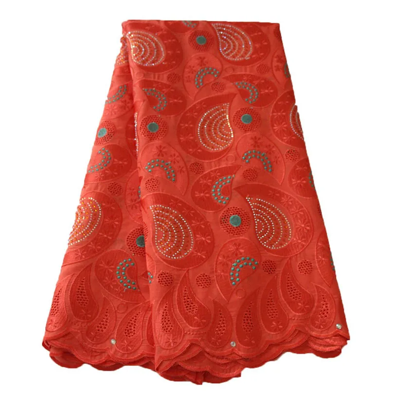 Coral african lace fabric