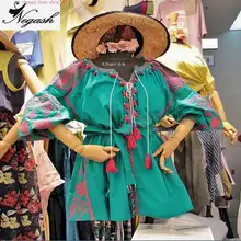 4XL настоящая фотография Мини-Платье с рисунком vestido свободное вышитое винтажное платье плюс размер Hoho рубашка льняное свободное кружевное платье бренд