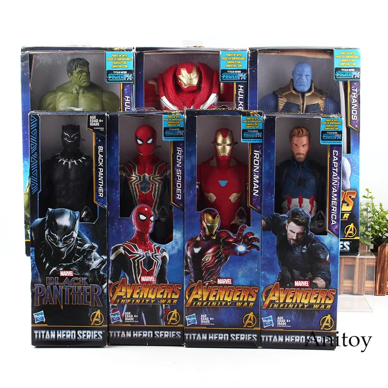 

Titan Hero Series The Avengers 3 Thanos Iron Spider Black Panther Iron Man Hulk Hulkbuster Captain America Action Figure Toys