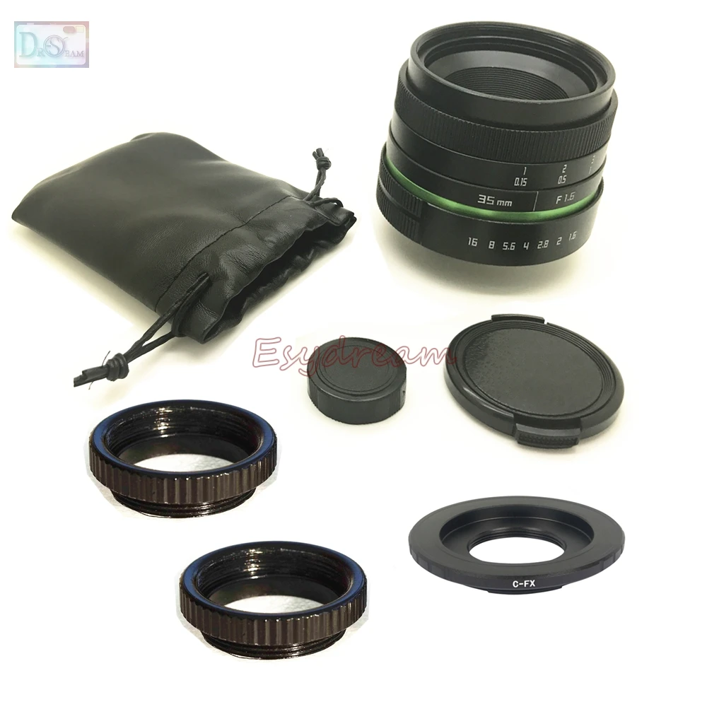 

35mm F1.6 Manual Lens + C Mount Adapter + Macro Rings Kit for Fujifilm Fuji FX X-T20 X-T2 XT1 X-A1 X-PRO2 X-PRO1 X-E2s X-E1 X-M1