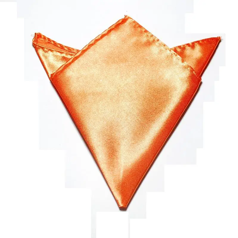 Сплошной цвет Карманный квадратный копия шелковое полотенце желтый золотой платок - Цвет: Оранжевый