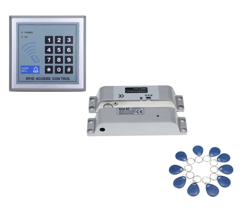 125 кГц RFID бесконтактная Дверь ворота клавиатура ввода с электрическим дверным замком 10 меток