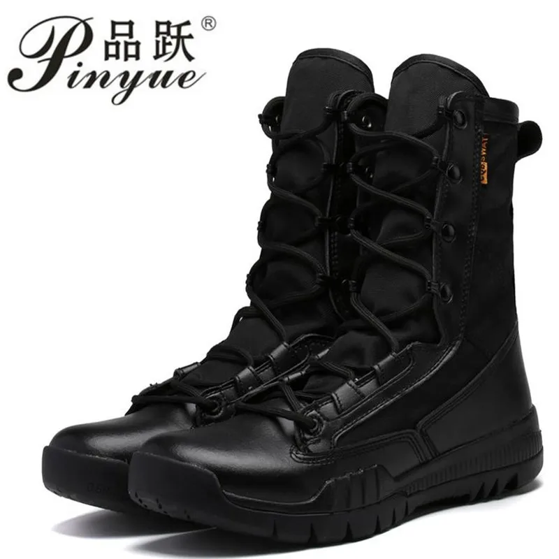 black canvas combat boots