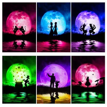 

Full Square Round Diamond 5D DIY Diamond Painting Cartoon Moon 3D Diamond Cross Mosaic Mosaic Rhinestone Decoration Gift